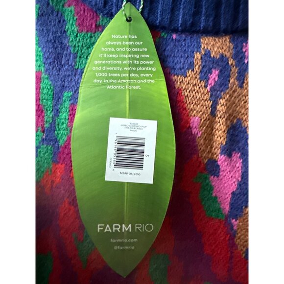 Farm Rio Mixed Leopard Pop Sweater Dress Size Small - Picture 5 of 6